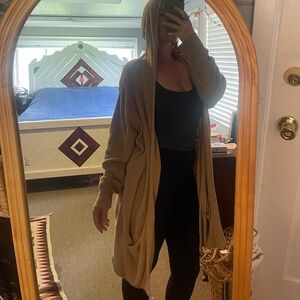 Old Navy Tan Cardigan open front with hood